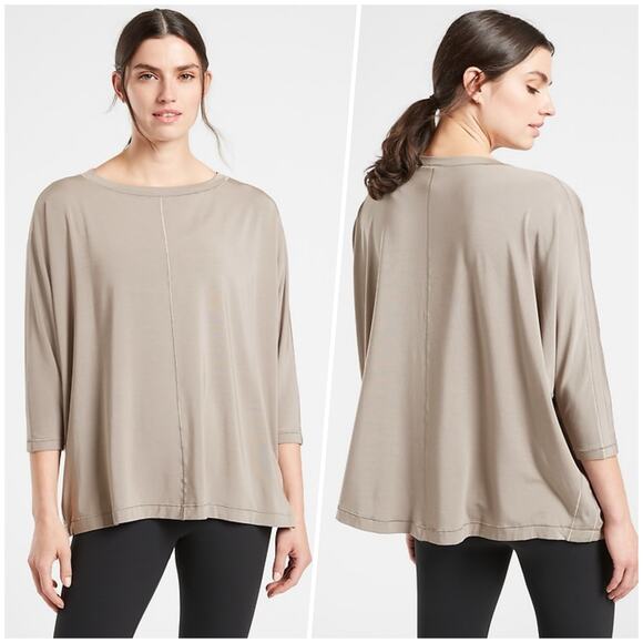 Athleta | Women | Relaxed Weekender Bluff Gray Batwing Athletic Top | Size Large - Picture 10 of 11